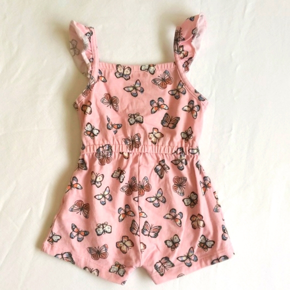 joe fresh butterfly flounced sleeve summer romper playsuit 3-6 months baby girl - Picture 6 of 7
